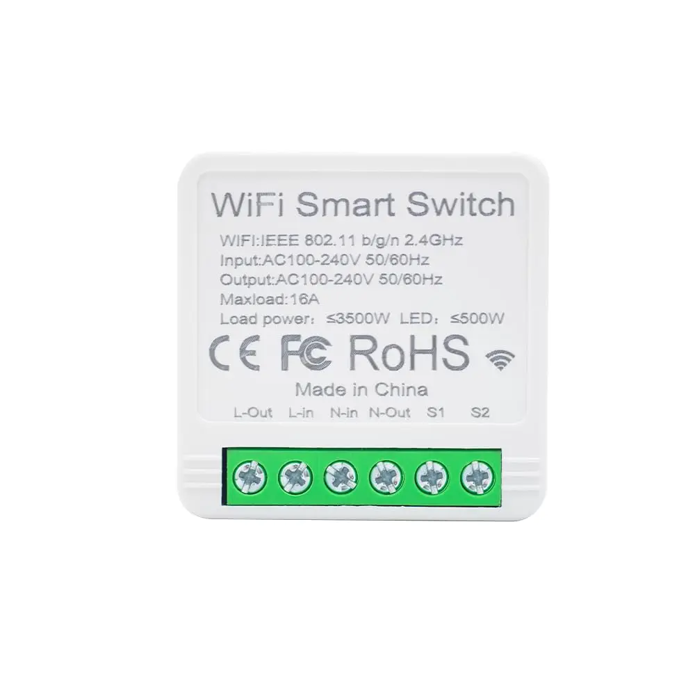 16A Mini WiFi   Relay Module | Compatible with Alexa &  , Ewelink APP Remote Control, Voice & Timer Schedule for Light, Fan, No Hub Required