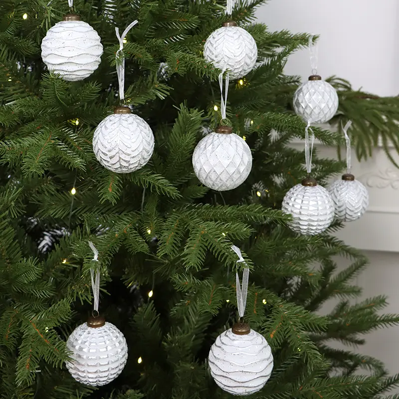 1 Set Vintage European Style Christmas Ball Ornaments, Ins Matte Distressed Baubles, Multi-Color Hand Painted Plastic Hanging Pendants for Christmas Tree Decor
