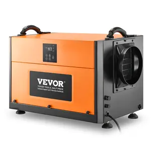 VEVOR 156 Pints Commercial Dehumidifier with Drain Hose, Portable Crawl Space Dehumidifiers for Basement Storage Room Industrial Grade, Auto Defrost/Drainage, Heavy-duty Galvanized Steel, LED Indicat