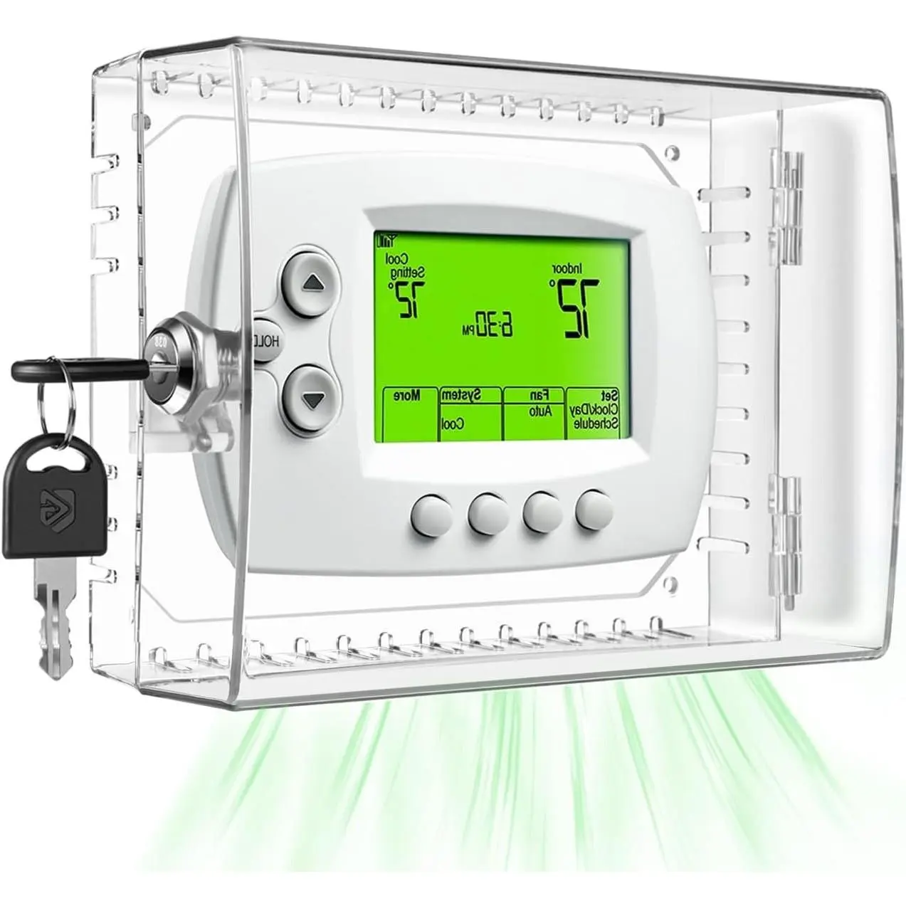 Large Clear Lockable Thermostat Cover with Key for Wall Thermostats and AC Units, Fits 4" H x 6" W or SmallerGift