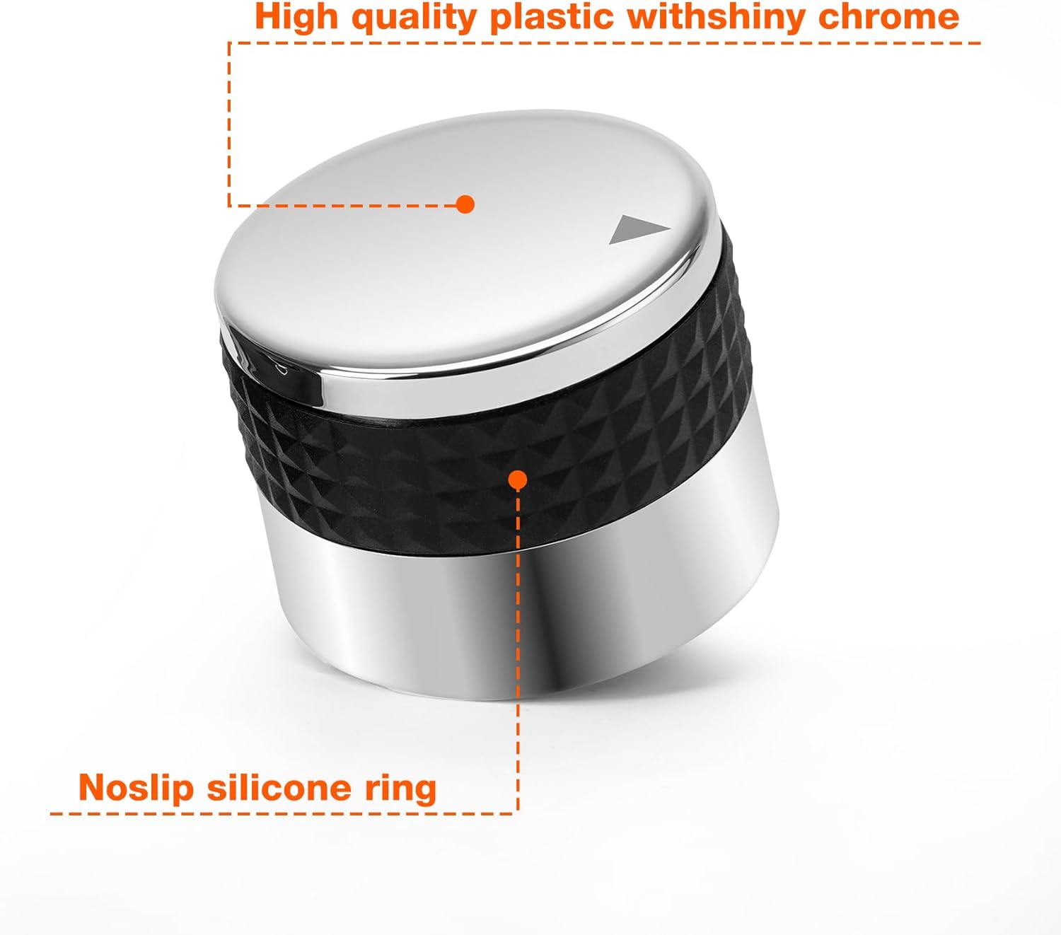 Only fire 4 count Gas Grill Control Knobs, Chrome Plated Plastic Burner Knobs Replacement with D Shaped Valve Stem Fit for BBQ Gas Grills