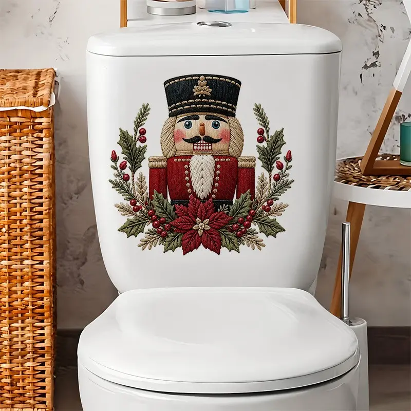 Christmas Nutcracker Toilet Sticker, Tank Sticker, Bathroom Decor, Fun Toilet Sticker, Wall Decor, Home Decor, Enhance Your Home Aesthetics