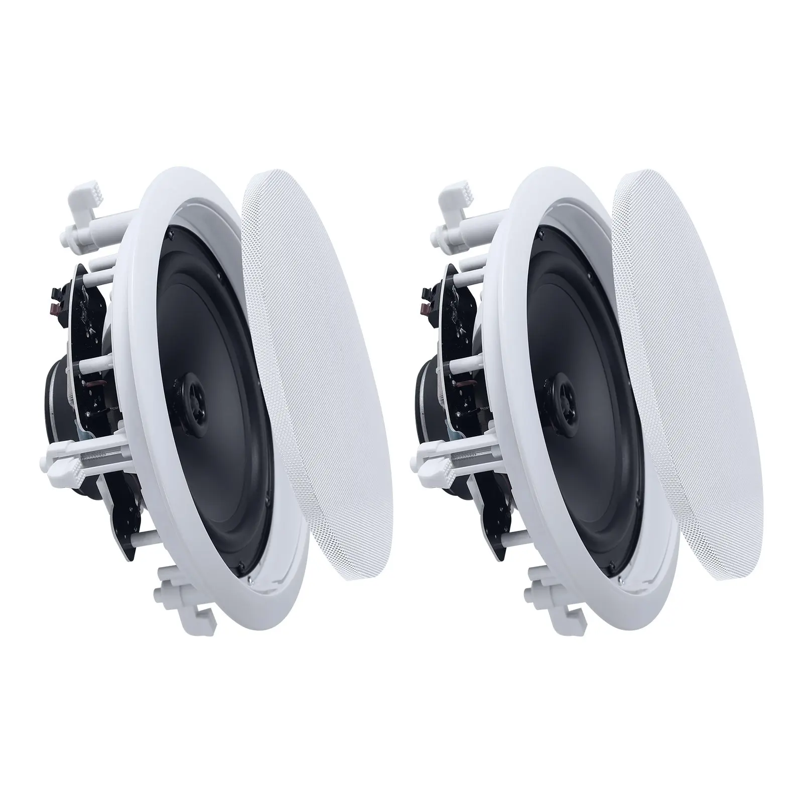 【DealsForYouDays】VEVOR In Ceiling Speakers, 8", In-Ceiling & In-Wall Speaker System, Hi-Fi Sound, 150W Peak, 2-Way Flush Mount Speakers, for Damp Humid Placement, Home Theater, Living Room, or Covered Patio, 1 Pair