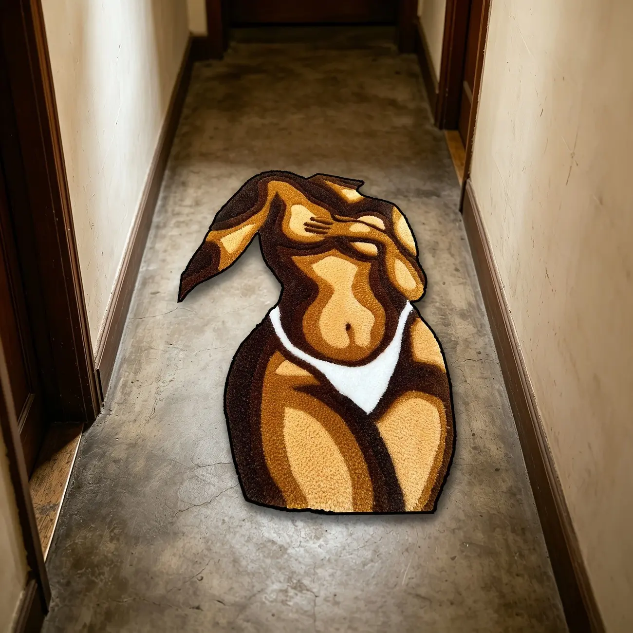 Irregular Shape Human Pattern Rug, Soft Non-Shedding Bedroom Carpet, Fashion Home Decor, Living Room Sofa Pad, Multi-Scene Use, Indoor Area Rugs