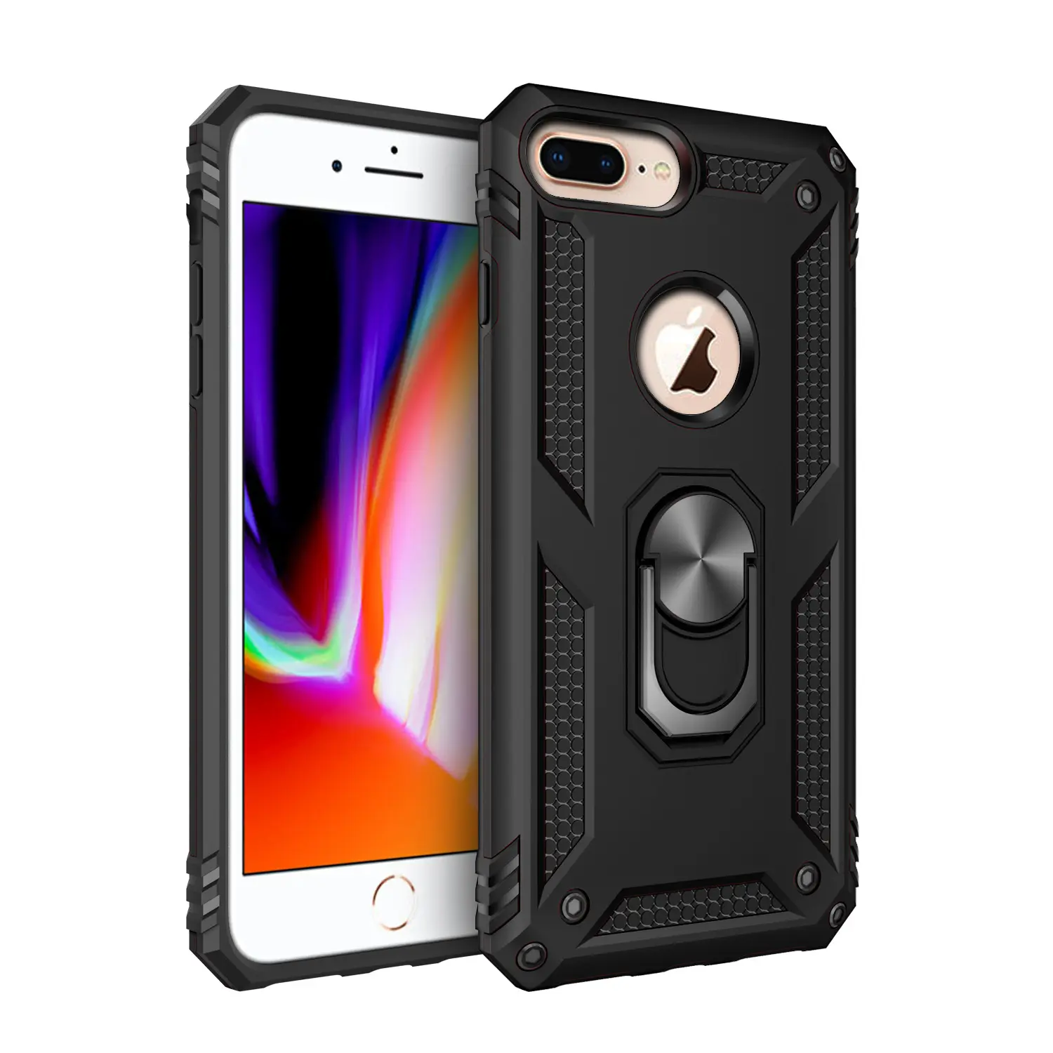 Case for iPhone 6 Plus/iPhone 8 Plus/iPhone 7 Plus, Thick Dual-Layer Shockproof Magnetic Ring Stand, Rotatable Grip Holder, Protective Shockproof Cover, Durable Protection for iPhone 6 Plus/iPhone 8 Plus/iPhone 7 Plus Case