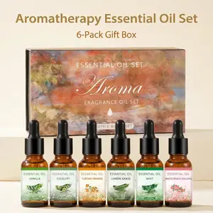 6-Piece Diffuser Essential Oil Set, Elegant Gift Box, Ideal for Home Office Bedroom Dorm, Aromatic Oils, Air Freshener, Candle Making, Humidifier Use
