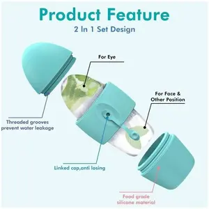 Silicone Ice Face Roller & Ice Cube Mold Set, Reusable Facial Cooling Massager for Eye Puffiness, Redness Relief, Skin Tightening, Daily Skincare Beauty Tool (Luggage Bag Charm Accessory) Valentine's Day Fox Pendant Smart Leather Tag with Tracker
