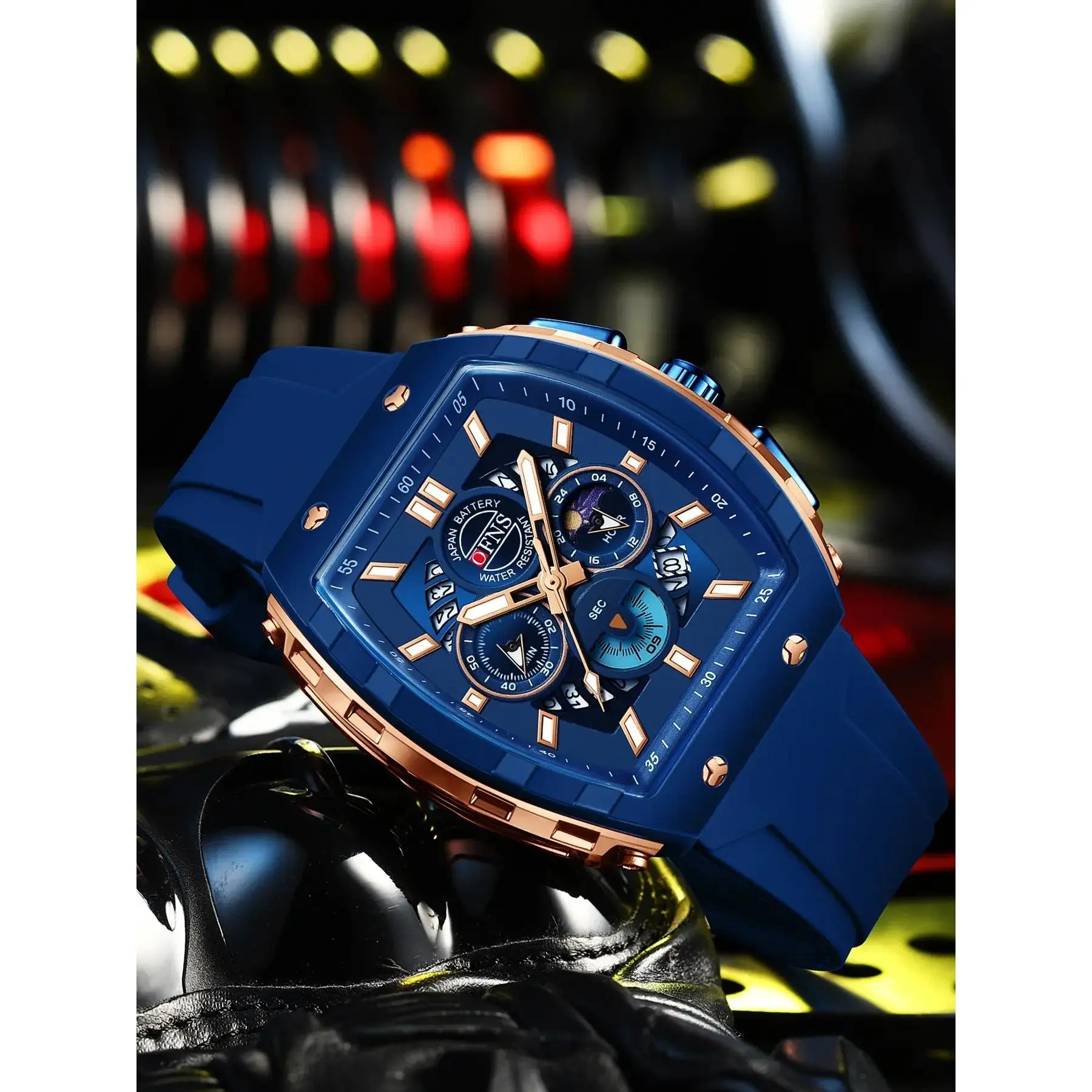 OFNS 1203 Fashion Hot Watch Modern Waterproof Watch Multifunctional Chronograph Wrist Watch Three-eye Six-pin Quartz Watches Calendar Business Men's Watc Quartz Waterproof Watch