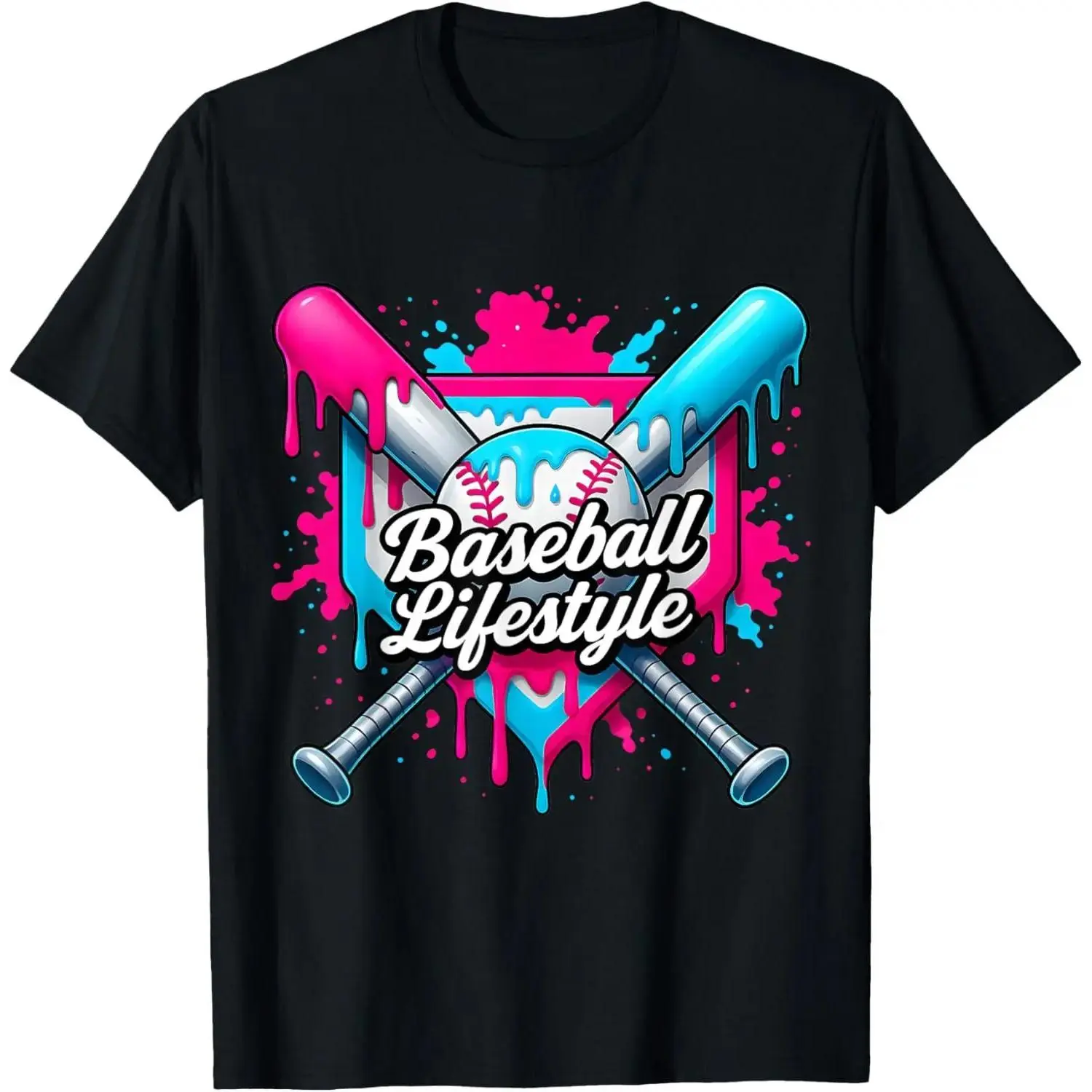 Baseball Life Style 101 Apparel Youth Drip Baseball T-Shirt Cotton Fabric