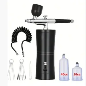 Portable Handheld Spray Tool Kit, Rechargeable Airbrush with Compressor, Multifunctional Spray Tool for Painting, Tattoo, Nail Art, Model Coloring
