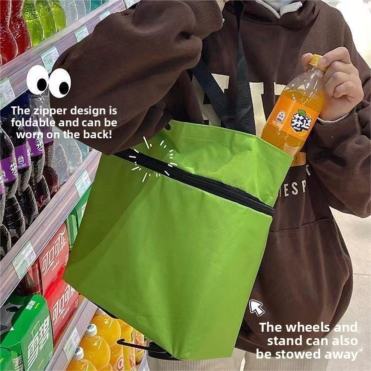 Portable Shopping Cart Foldable Grocery Trolley Lightweight with Wheels for Home Delivery Handcart Small Trailer Ideal for Shopping Tasks