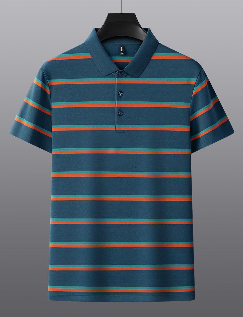 Slim-fit embroidered short-sleeve regular fit casual fashion men's middle-aged business polo shirt