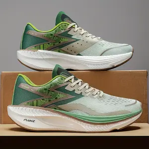 BDHJYDB Couples' Mesh Full-Palm Carbon Plate Running Marathon Racing Professional PB Breathable Running Shoes  Style Shock Absorbing Sports Shoes