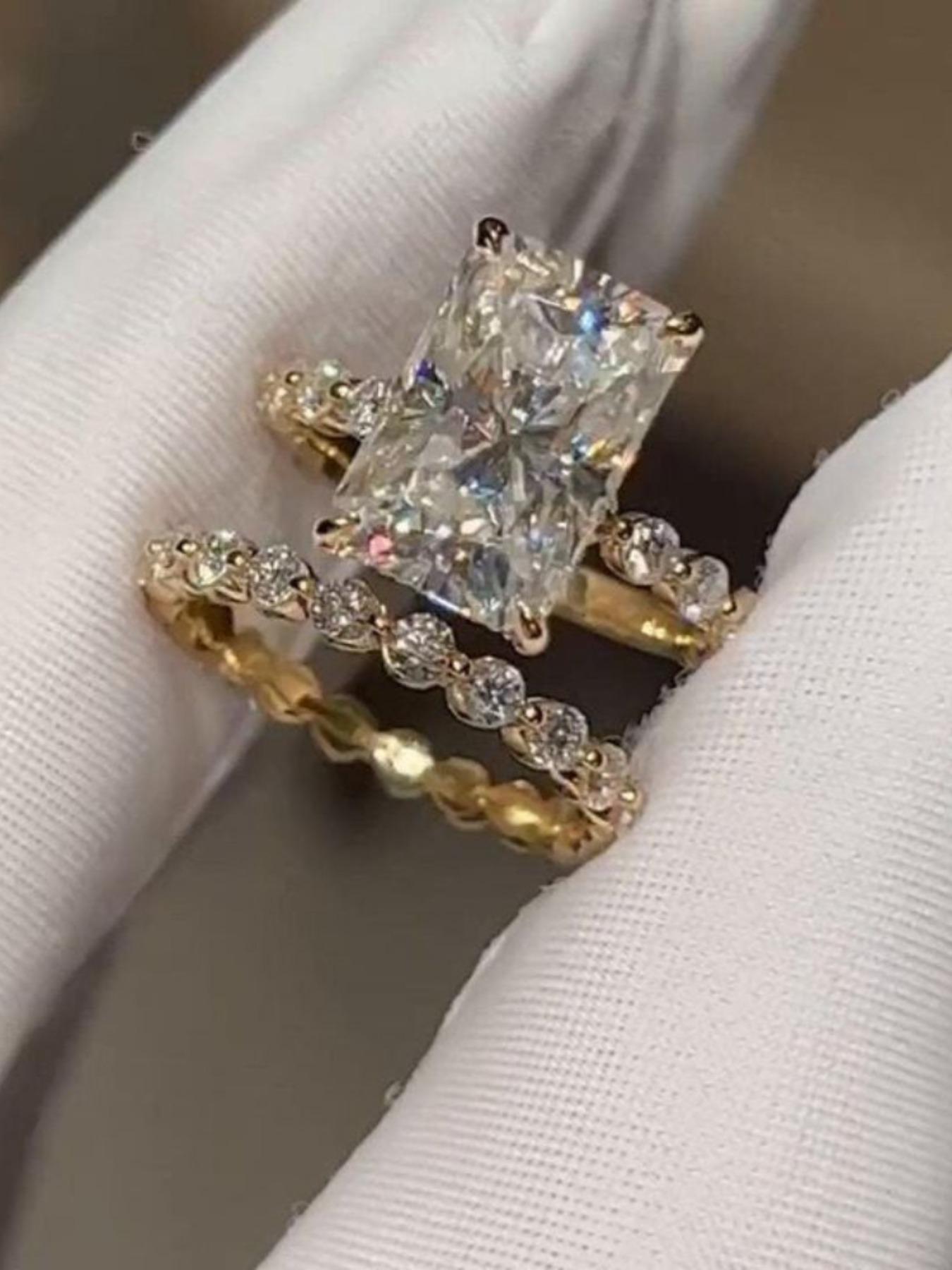 Elegant Women's Fashion Rings Set, Classic Style with Zirconia Decoration, Perfect for Valentine's Day, Weddings, Birthdays & More