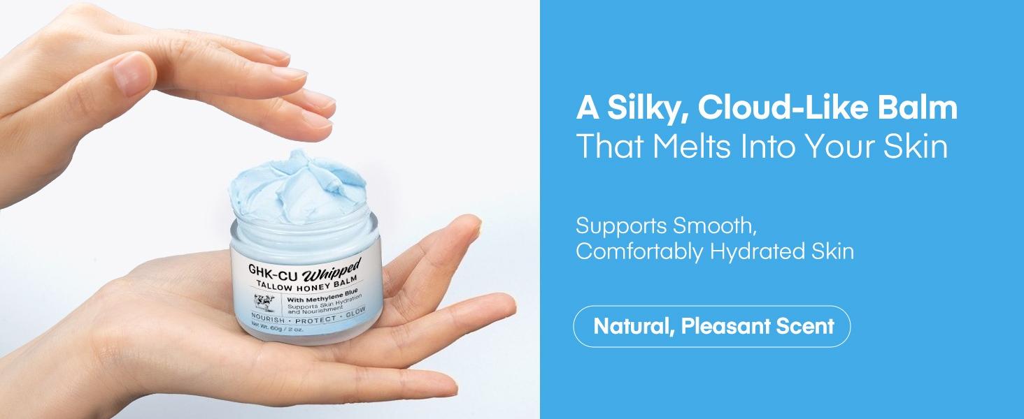 Copper Peptides GHK-Cu Beef Tallow for Skin: Blue Balm with Methylene Blue, Manuka Honey & Vitamin E Natural Face and Body Moisturizer for Mature, Dry & Sensitive Skin 2oz - Copper Peptides GHK-Cu Beef Tallow for Skin: Blue Balm with Methylene Blue, Manuka Honey & Vitamin E Natural Face and Body Moisturizer for Mature, Dry & Sensitive Skin 2oz -