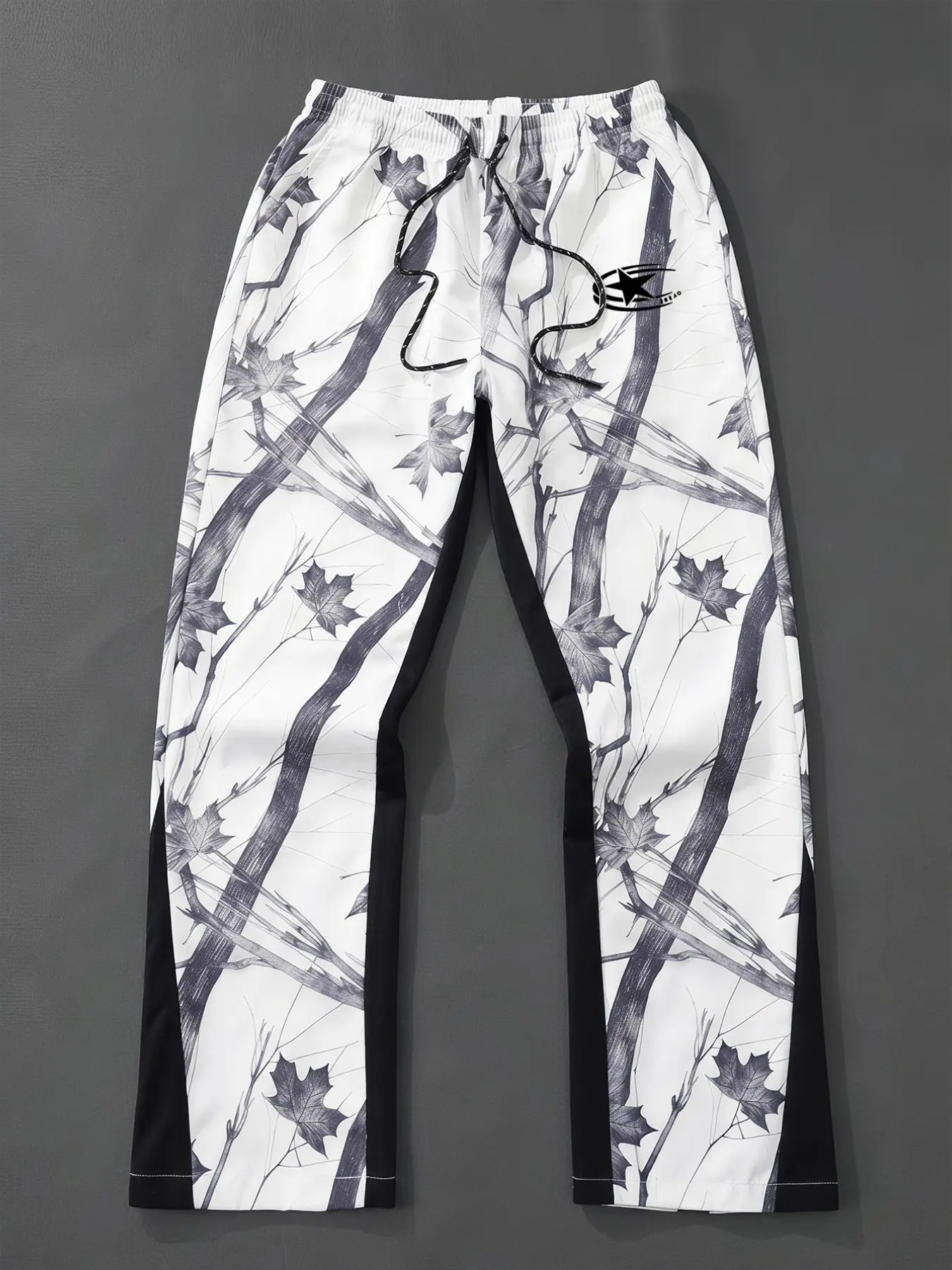 Men's Loose Fit Jungle Print Pants, Casual Wear Bottoms, Menswear, Drawstring Waist, Side Pockets, Breathable Fabric, Casual Straight Leg, Spring Summer Fall, Gift for Husband Boyfriend