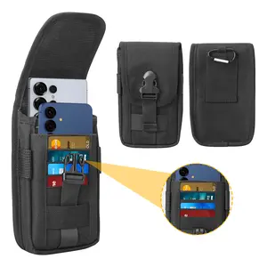 Multi-Purpose Tactical Cell Phone Case for Men, 7.5 inches and Below Dual Phone Case for Work, Hiking, Camping, Barbecue