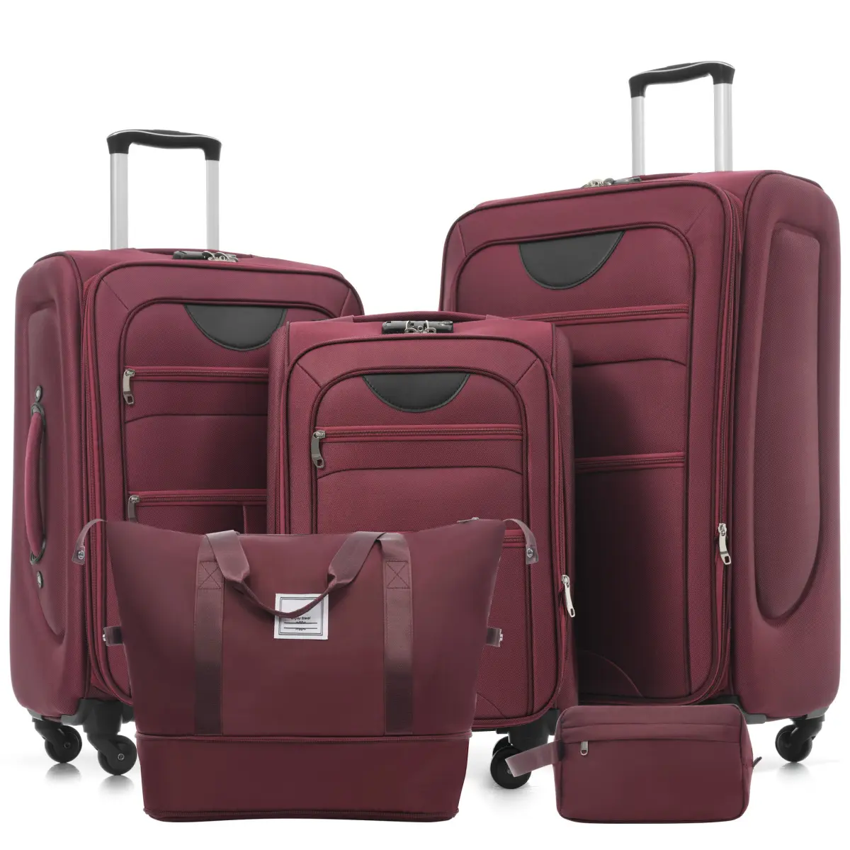 Softside Luggage Set 5 Pieces, Travel Suitcase Expandable Lightweight, Luggage Sets with Duffel Bag, Suitcase with TSA Lock Spinner Wheels, 22/26/30 IN