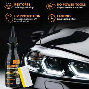 NUAN Headlight Oxidation Remover Paste, Car Headlight Cleaner Polish for Yellowing, Hazy Lenses & Dull Plastic Headlights