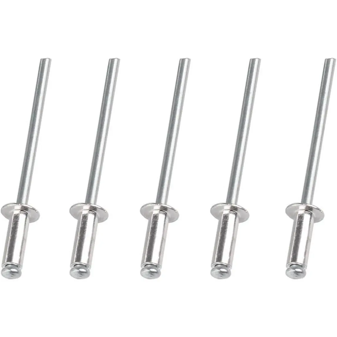 100 PCS 3/16" x 5/16" Aluminum Blind Rivets, 4.8 x 8mm Pop Rivets, Silver