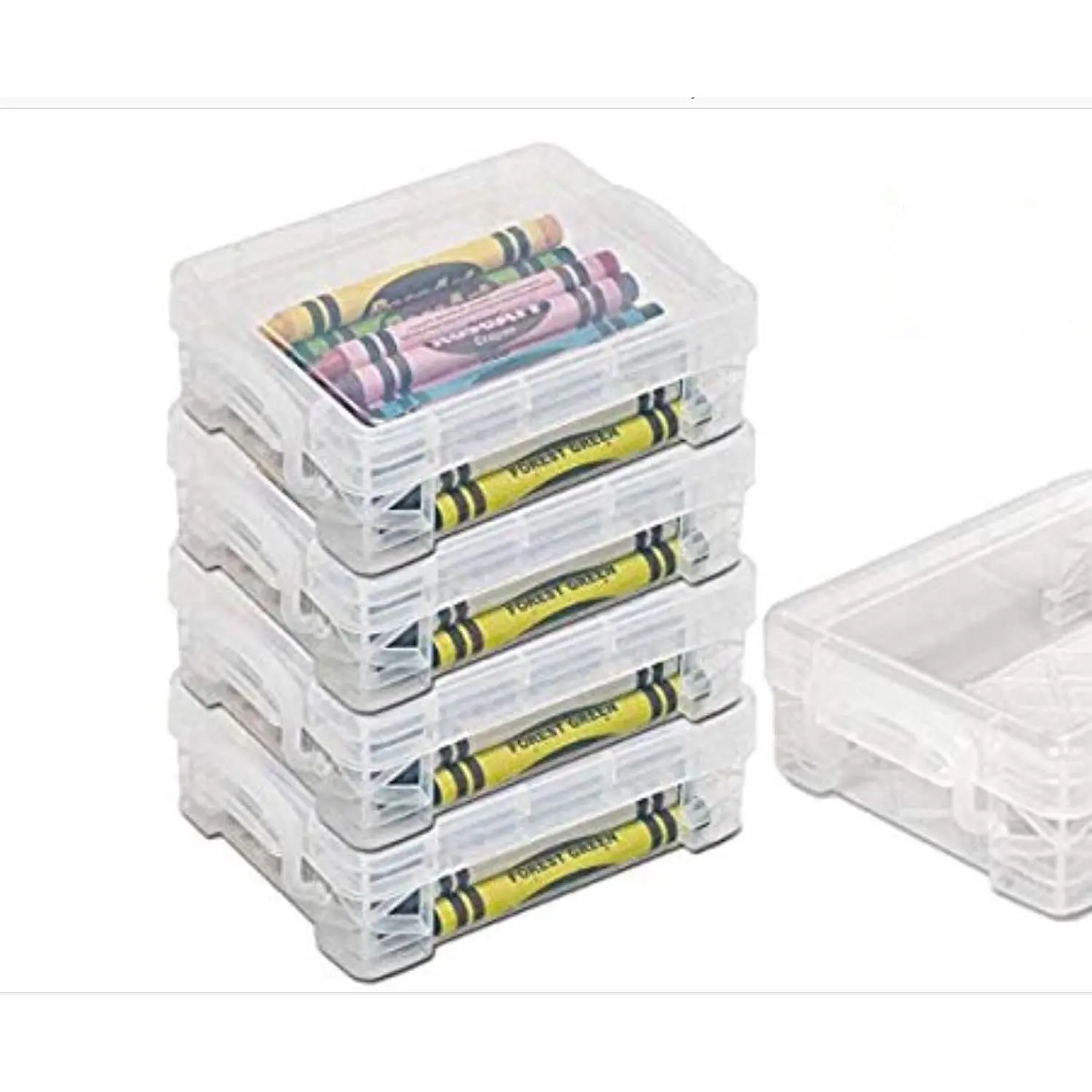 Stackable Crayon Box - Clear (4 Pack)