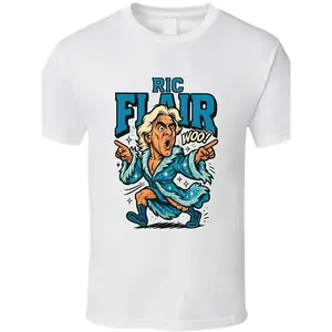 Unisex 100% T-Shirt Featuring The Ric Flair Wrestling Figure Four Leg Lock WOO for Both Men And, Perfect for Summer Outings, Beach Trips, Workouts, And Casual Wear.This Essential Piece Is Machine-Washable, Durable, And Comfortable