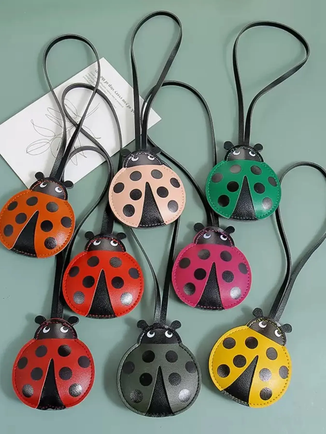 Ladybug Amulet Keychain, Cute Ladybug Wallet Charm, Backpack Accessory, Elegant Girls' Gift, Multiple Styles Available