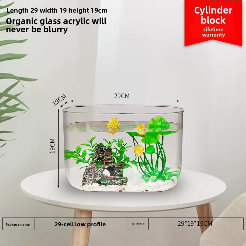 TT Turtle Tank Home Living Room Small Desktop Villa Breeding Tank with Basking Platform Ecological Turtle Tank