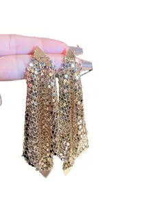 Vintage Round Disc Earrings with Fringe, Unique High-End Light Luxury Ear Studs, Fashionable Versatile Jewelry for Women