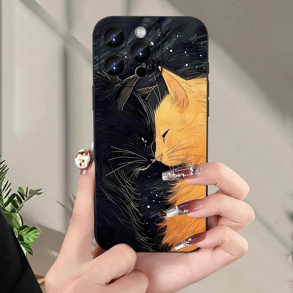 A Popular Creative Cat-Pattern Phone Case, Compatible with Iphone 16/15/14/13/12/11/XS/XR/X/7/8 Plus/Pro/Max/Mini - A Stylish Design Suitable for Everyone, Perfect As a Gift for Friends, Family, Boyfriends, Or Girlfriends.