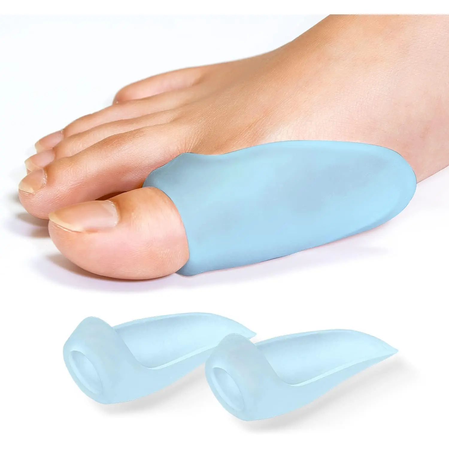 Gel Bunion Protector Shield, 12 Pack of Bunion Pads and Cushions, Bunion Guard for Big Toe, Relieve Foot Pain from Friction, Rubbing and Pressure (FSA or HSA Eligible) - Blue