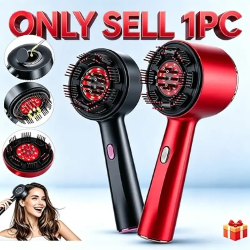 Multi-Functional Scalp Massage Comb, Liquid Guide Wheel Design, Portable Light Scalp Massager, 3 Modes, for Men & Women, Salon Use, Rechargeable Scalp Massagers