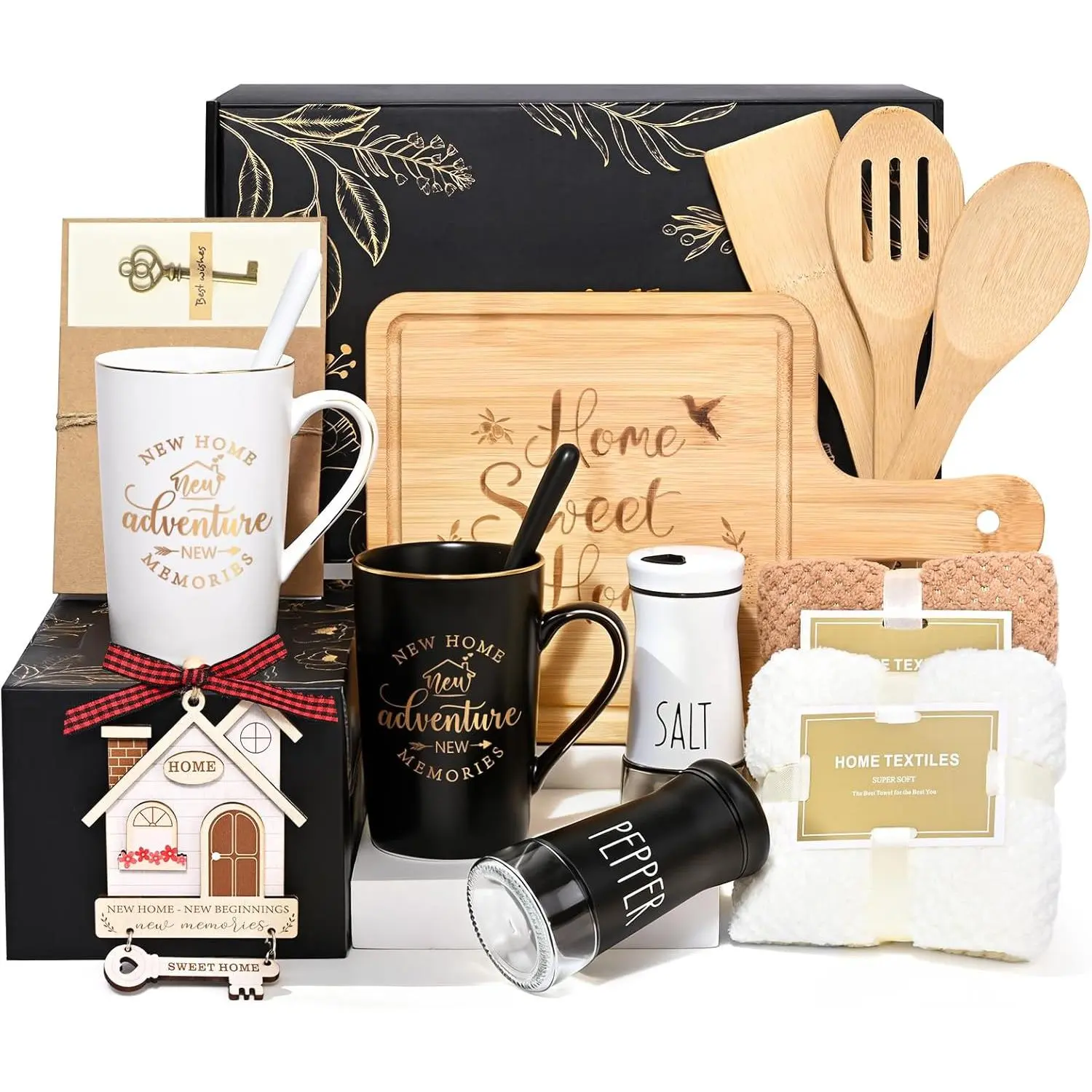 House Warming Gifts  , 14 count  House  Basket, Housewarming Present for Homeowners Couples Women, Closing Gifts for  Buyers