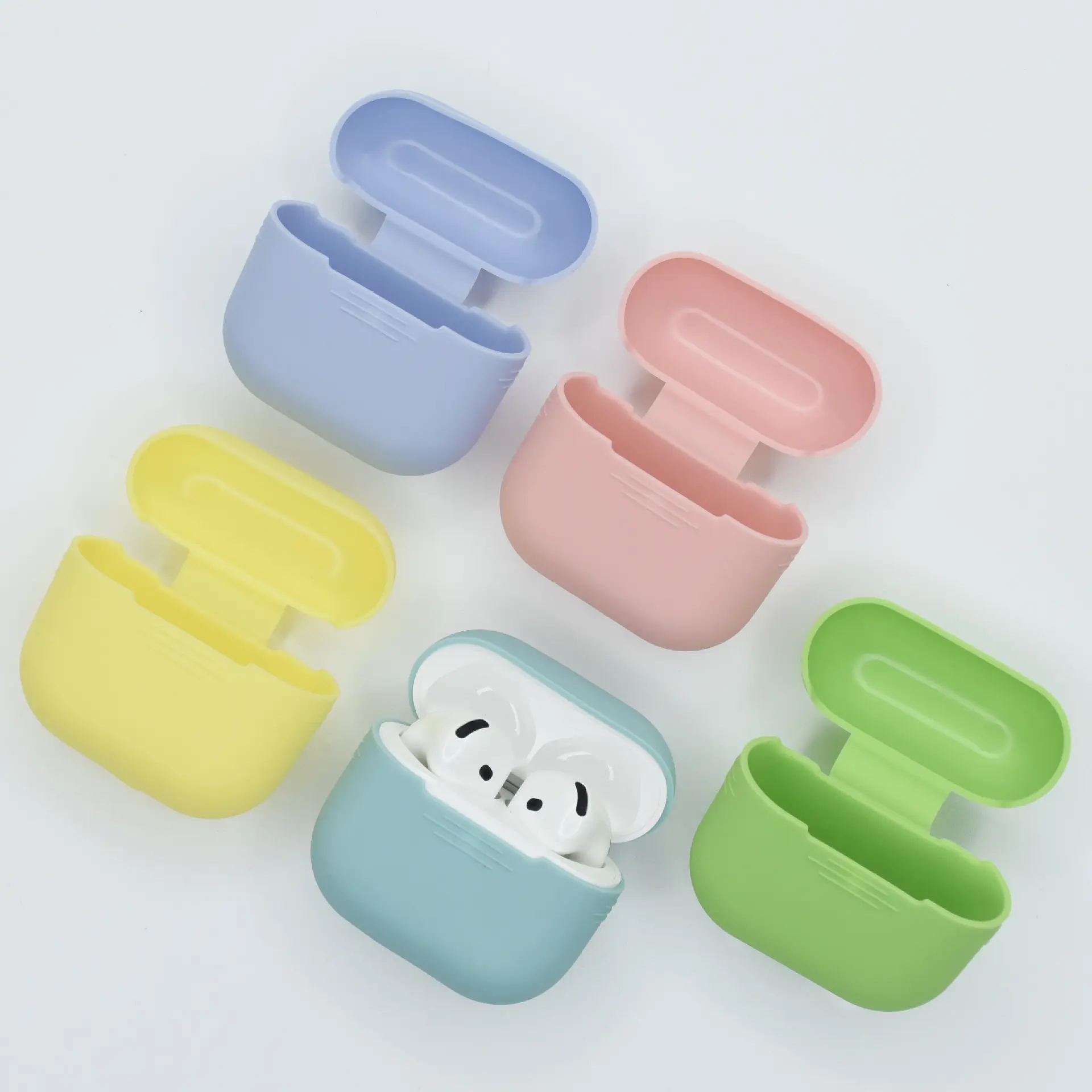 Thin Silicone Shockproof Protective Case for AirPods 4 Wireless Earbuds Slim Fit Ultra Light Skin Cover Supports Wireless Charging Smooth Sleeve for Office Daily Use
