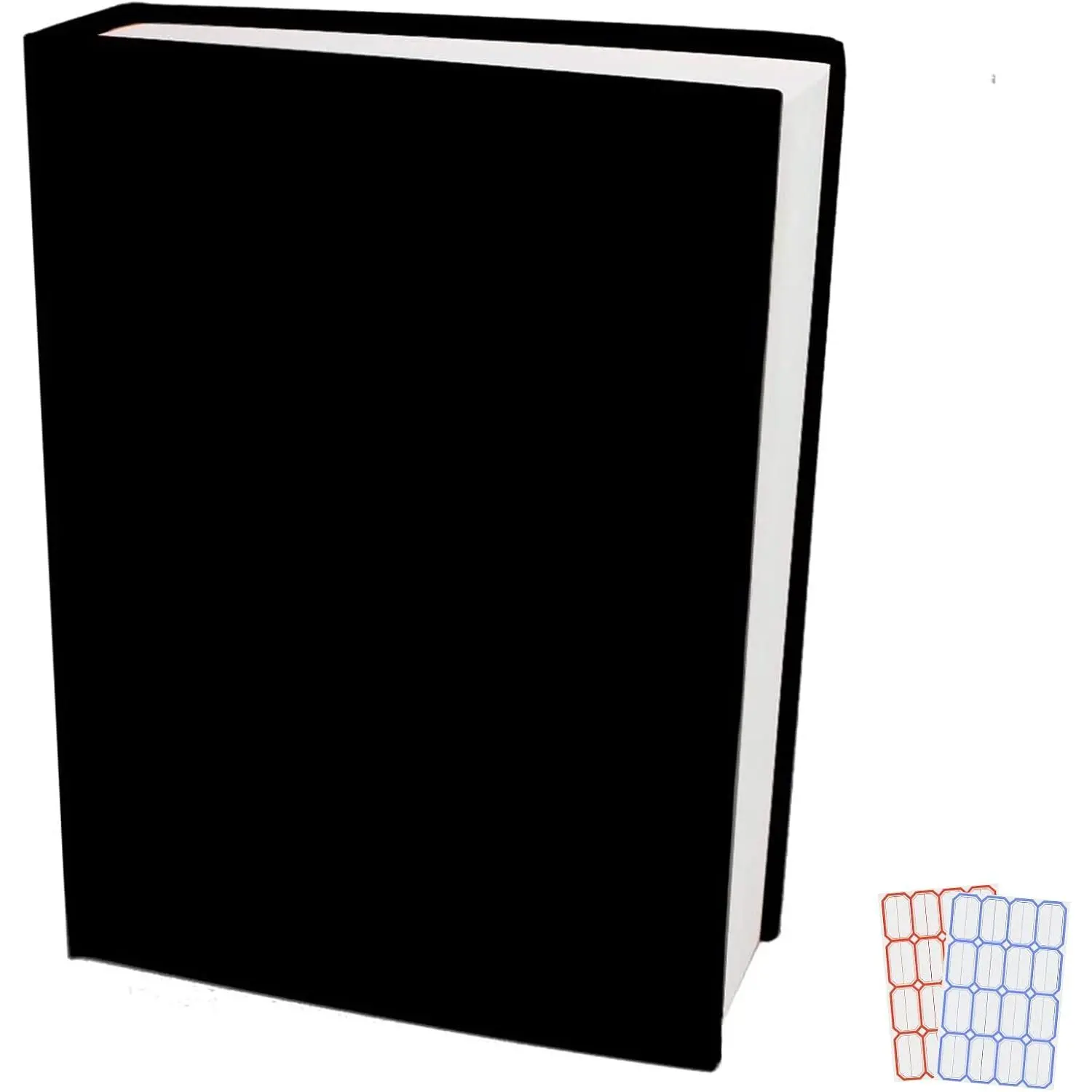 Black Stretchable  Book Sleeve Covers, Washable  Book Protector fits Hardcover Textbooks up to 9" X 12" Office  with Free Sticker Labels (1 Pack, Black)