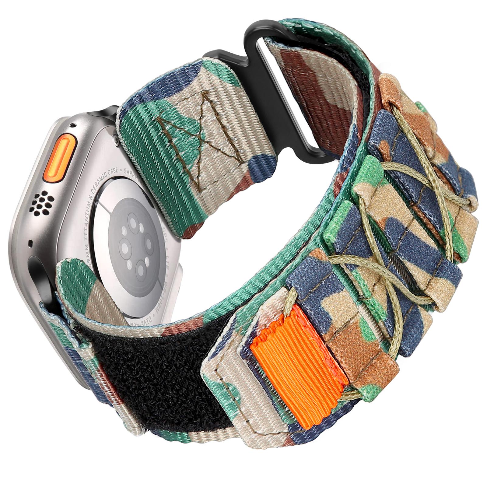 Camouflage Nylon Watch Band for Apple Watch – Sport Strap 38–49mm (Series 4–9, SE, Ultra 2/3)