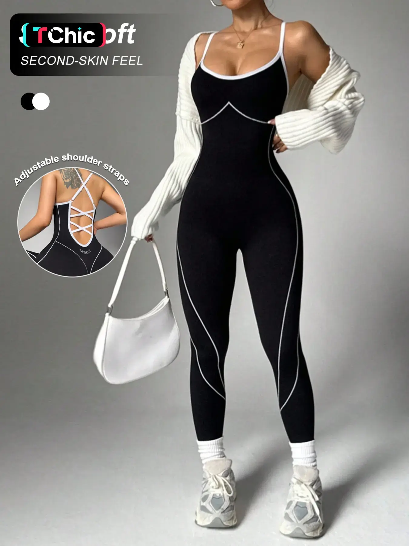 Women's Colorblock Seamless High-Stretch Jumpsuit, Athletic Jumpsuits, Sleeveless Criss-Cross Back, Comfortable for Yoga Gym and Outdoor Wear, Sporty Workout Jumpsuit