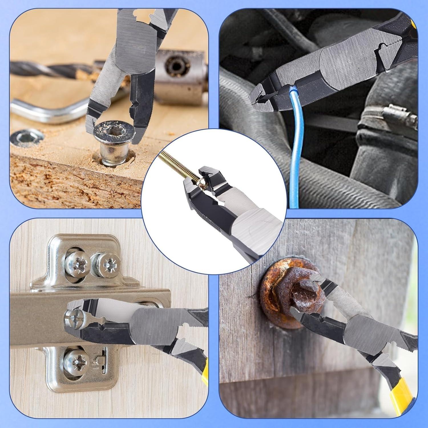 Multi-Function Screw Extractor Pliers, Non-Slip Screw Removal Tool, Extracts Stripped, Broken, Rusted Screws, Screw Pliers for Tightening, Loosening and Gripping Nuts and Bolts,Wire pliers Multi-Function Screw Extractor Pliers, Non-Slip Screw Removal Tool, Extracts Stripped, Broken, Rusted Screws, Screw Pliers for Tightening, Loosening and Gripping Nuts and Bolts,Wire pliers