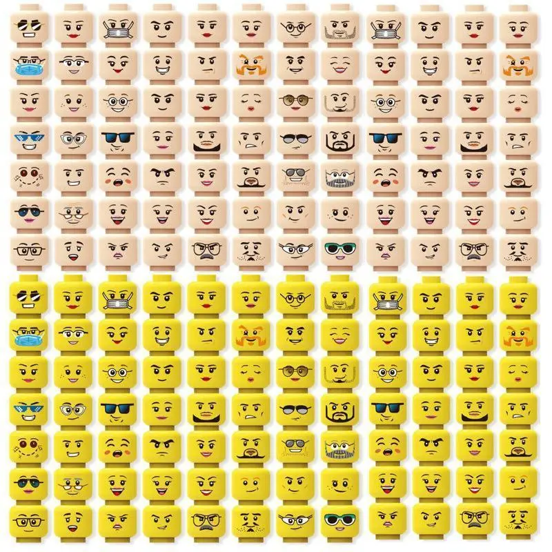 2026 hot item Building Block Head Expression Head 28-66 Minifigure Toy Head Small Particle Doll Accessories popular