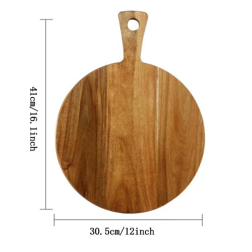 Round Bamboo Cutting Board, Pizza Tray, Cheese Board, Food Serving Plate, Bread and Cookie Holder, Kitchen Utensil, Eco-Friendly Design