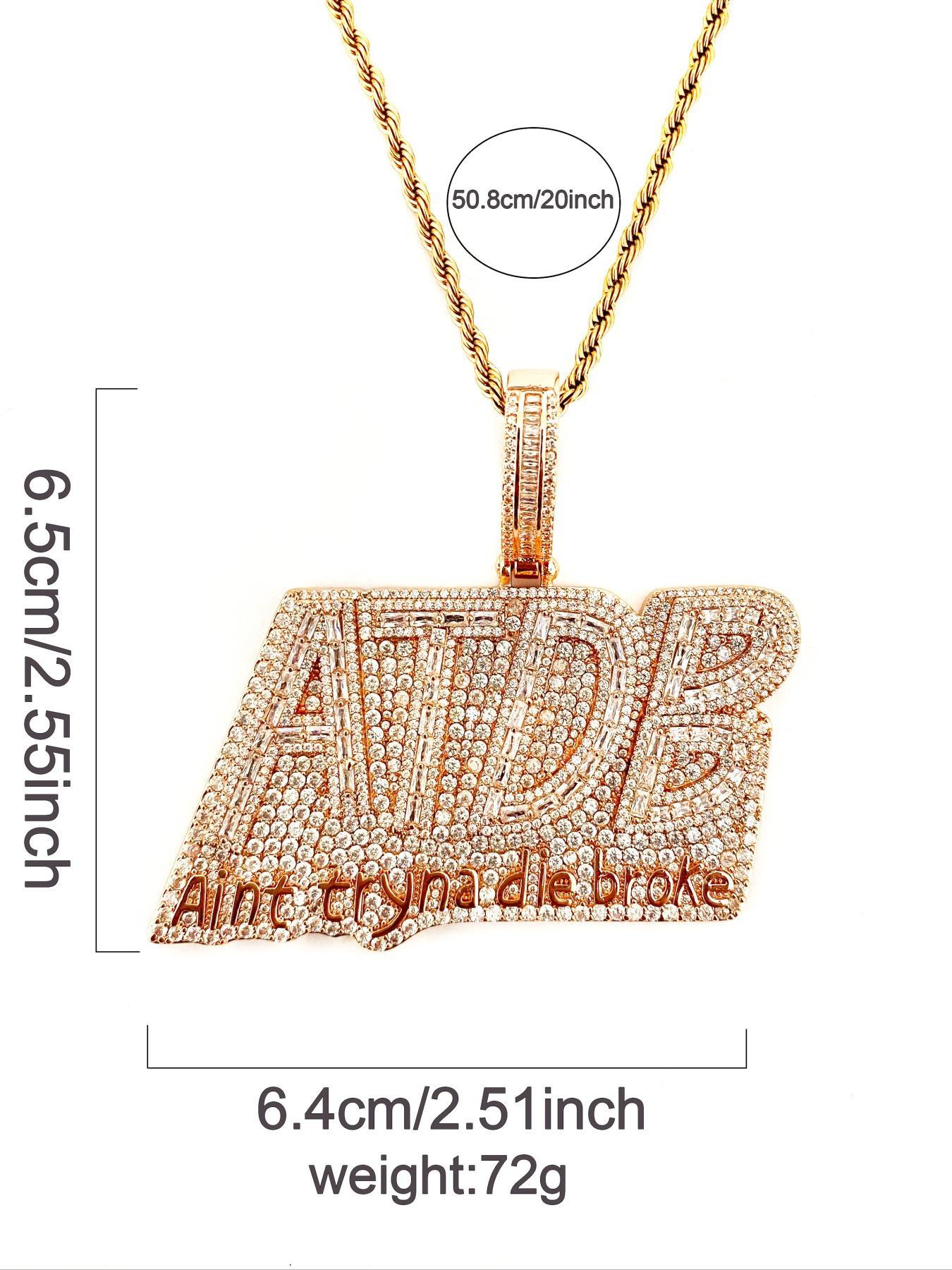 Rhinestone Letter Design Pendant Hip Hop Jewelry, Fashion Accessories for Party, Daily Decor, Valentine's Day for Him