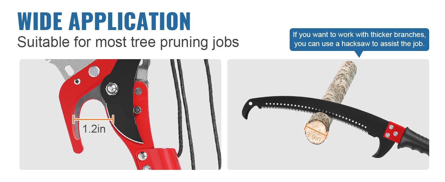 30 Feet Tree Pole Pruner Manual Branches Trimmer Tree Branch Garden Tools Loppers Hand Pole Saws Extendable Height