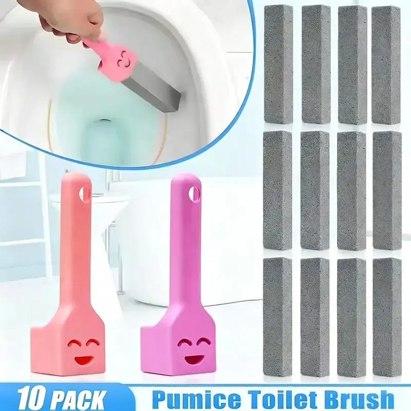 🚽 Melt Away 10-Year Toilet Rings 【Gross-Free Cleaning】 ｜ The Viral Pumice Wand with Replaceable Heads