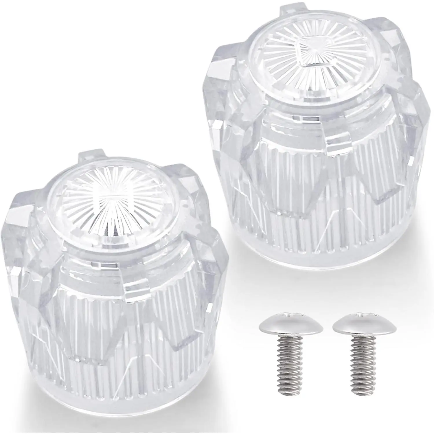 Shower Knob  with 17pt Point Broach fit for  PF287015 Mobile  Sink Tub Shower Handle, Clear  Bathtub Faucet Knobs (2 Pcs)