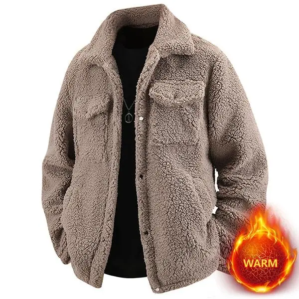 Fleece-Lined Sherpa Jacket for Men | Thickened, Warm & Cold-Proof | Winter Street & Campus Style
