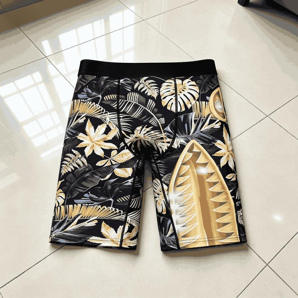 Mens Graphic Streetwear Gym Shorts Ice Silk Compression Fit Quick Dry Breathable Long Athletic Shorts Summer Activewear