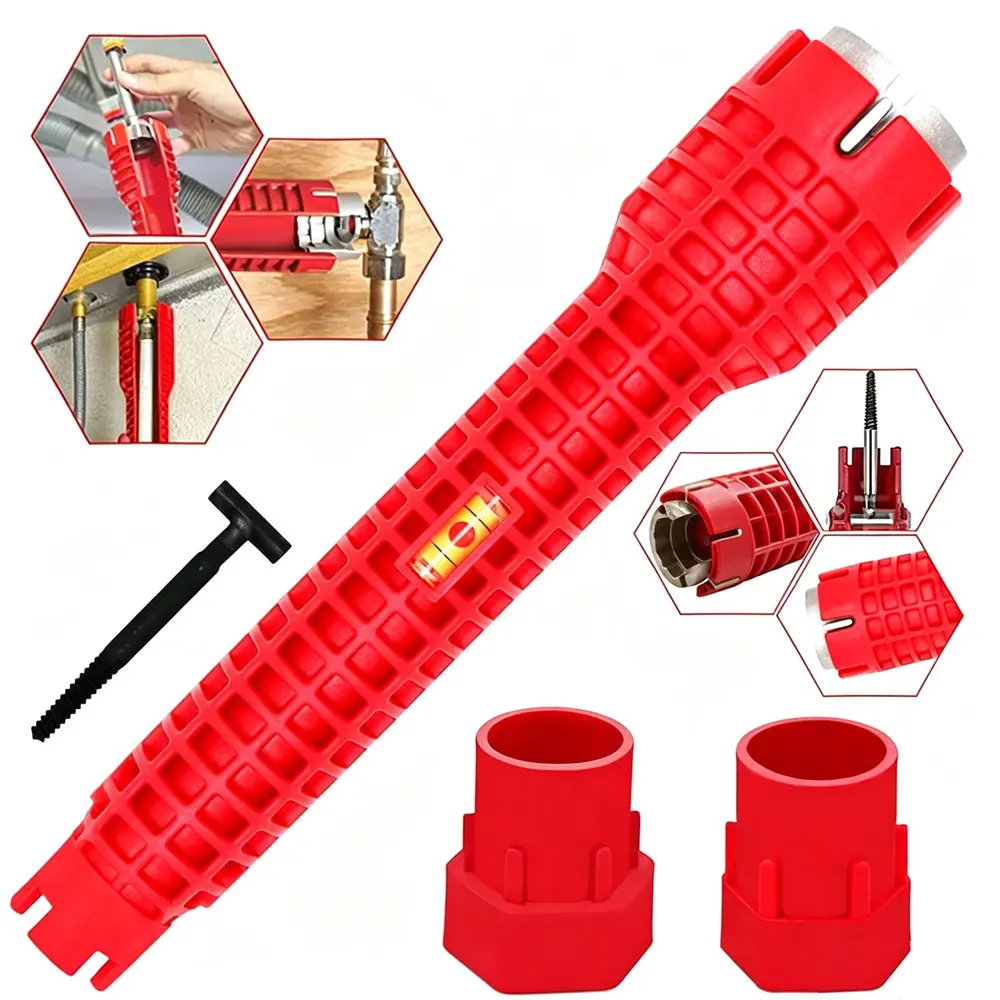 8-In-1 Sink Wrench Set, Multi-Functional Plumbing Repair Tool Kit, Adjustable Wrench for Bathroom and Kitchen Installation