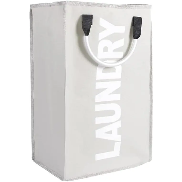 Laundry Basket, Durable Handles for Easy Carry, Collapsible Cloth Baskets, Hampers for College Dorms, Foldable Hamper Bag (Light-Gray,)