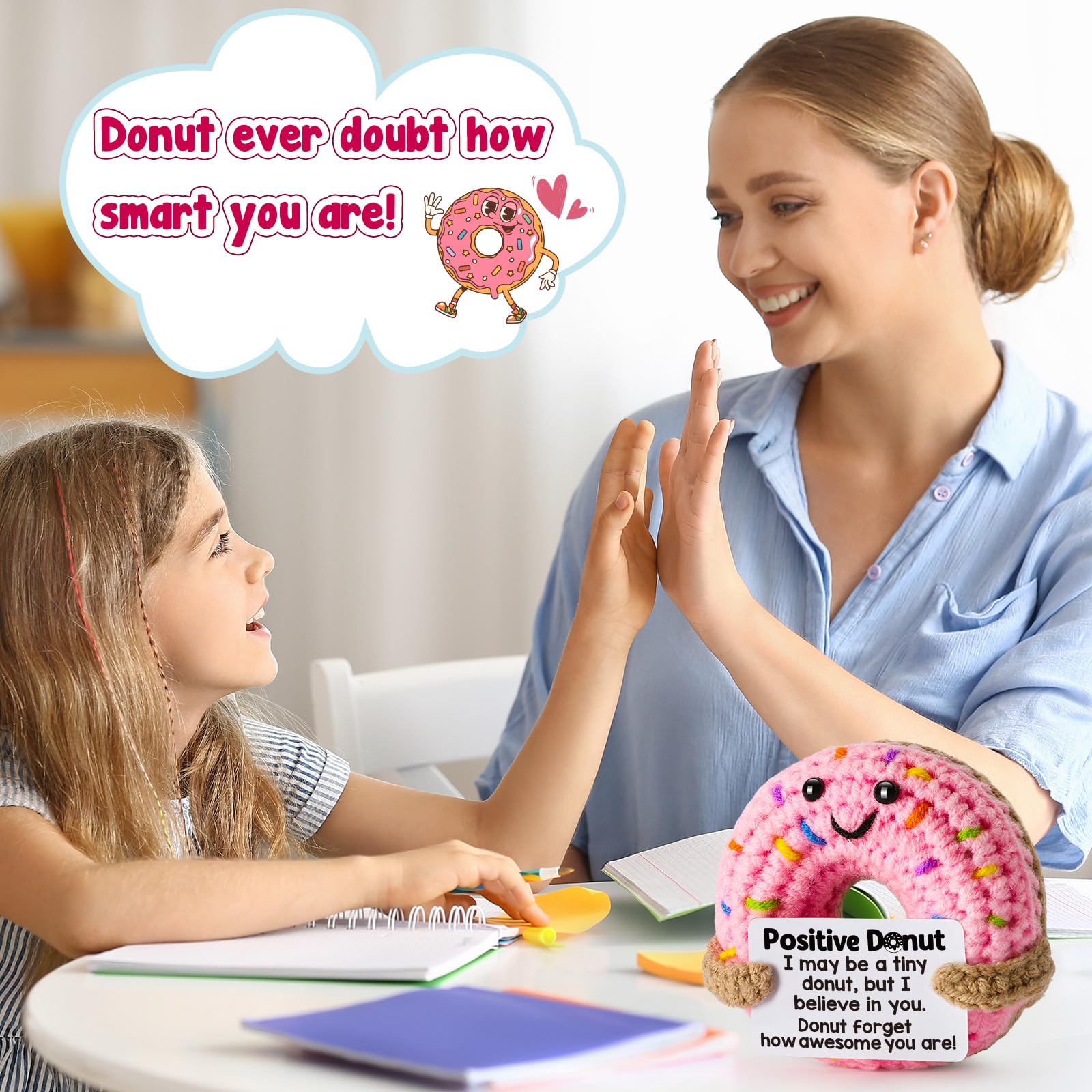 Mini Hand Knitted Donut Plush Toy, Super Soft Cozy Stress Relief Buddy, Cute Keychain Bag Pendant Backpack Charm, Desk Car Home Decor Aesthetic, Sweet Gift For Birthday Valentines Mothers Day Teachers Graduation, Unique Handmade Stuffed Animal Collectible