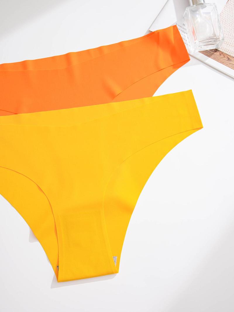 Women's 7pcs Solid Color Drop Waist Minimalist Knickers, Soft Comfy Breathable Seamless Panties for Daily Wear, Underwear for All Seasons